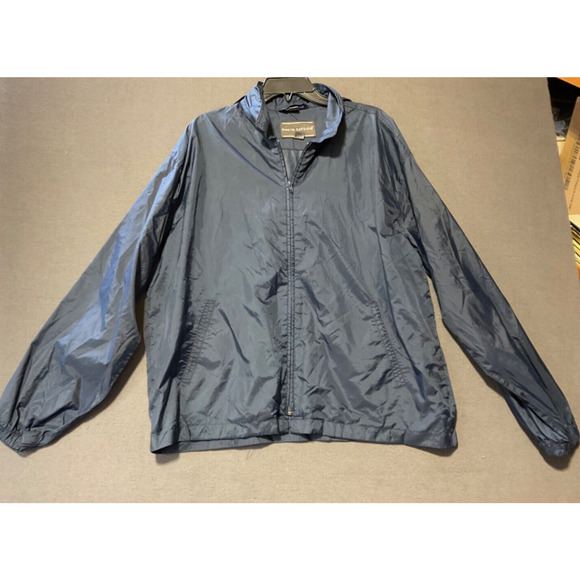 David Taylor Blue Nylon Hooded Rain/Windbreaker Jacket L - Golf, Coach - Picture 2 of 6